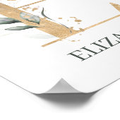 E Monogram Aangepast Poster voor Floral (Hoek)