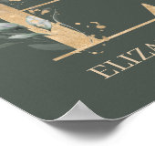 E Monogram Aangepast Poster voor Floral (Hoek)