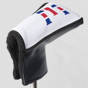 E Monogram afgedekt op de vlag van de Unie Golfheadcover