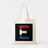 E Monogram afgedekt op NLD-vlag op bk btcn Tote Bag (Achterkant)