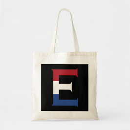 E Monogram afgedekt op NLD-vlag op bk btcn Tote Bag