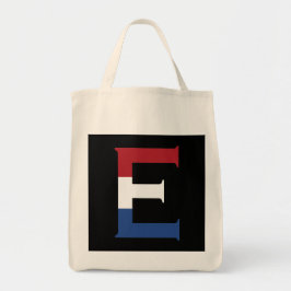 E Monogram afgedekt op NLD-vlag op bk gtcn Tote Bag