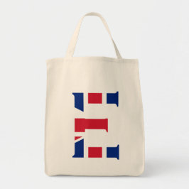 E Monogram afgedekt op Uniefactrice vlag gtcn Tote Bag