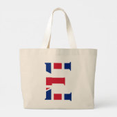 E Monogram afgedekt op Unievaartuig Vlag jtcn Grote Tote Bag (Achterkant)