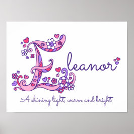 E monogram art Eleanor meisjes naam poster