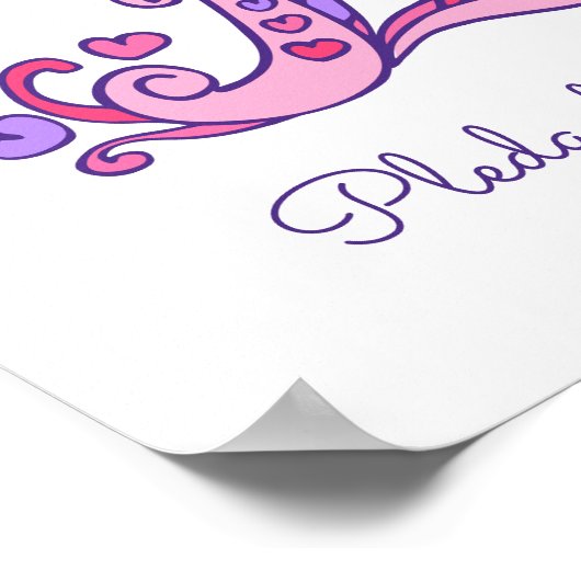 E monogram art Eliza meisjes naam poster (Hoek)