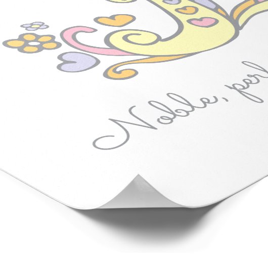 E monogram art Elsie meisjes naam poster (Hoek)