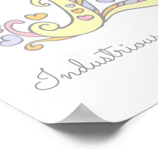 E monogram art Emily meisjes naam poster (Hoek)