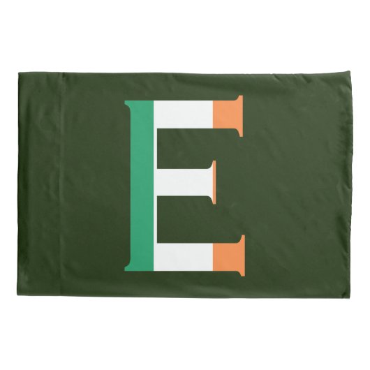 E Monogram bedekt met Ierse vlag pcnt Kussensloop (Achterkant)