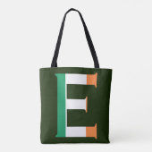 E Monogram bedekt met Ierse vlag stint Tote Bag (Achterkant)