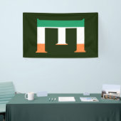 E Monogram bedekt met Ierse vlag (v) brcnt Spandoek (Beurs)