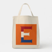 E Monogram bedekt met NLD Vlag op of gtcnt Tote Bag (Achterkant)