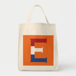 E Monogram bedekt met NLD Vlag op of gtcnt Tote Bag