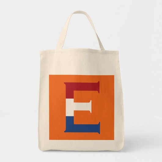 E Monogram bedekt met NLD Vlag op of gtcnt Tote Bag (Voorkant)