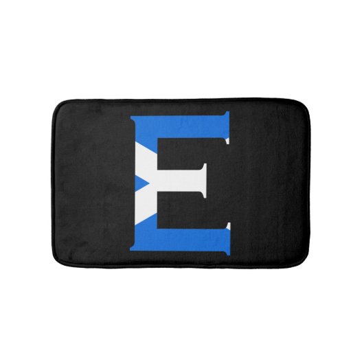 E Monogram bedekt met Schotse vlag bmcnt Badmat (Voorkant)