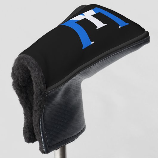E Monogram bedekt met Schotse vlag pcnt Golfheadcover (3/4 voorkant)