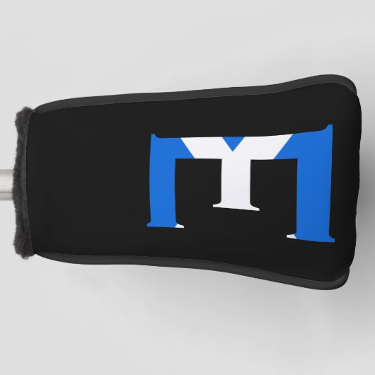 E Monogram bedekt met Schotse vlag pcnt Golfheadcover (Voorkant)