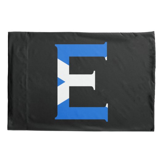 E Monogram bedekt met Schotse vlag pcnt Kussensloop (Achterkant)