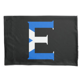 E Monogram bedekt met Schotse vlag pcnt Kussensloop