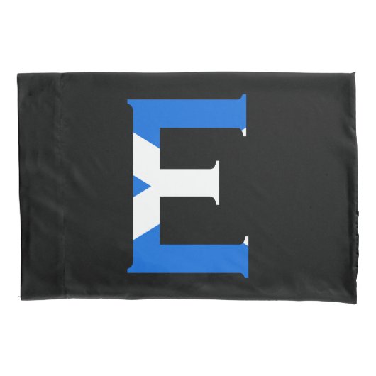 E Monogram bedekt met Schotse vlag pcnt Kussensloop (Voorkant)