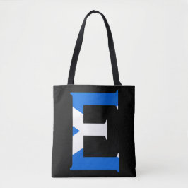 E Monogram bedekt met Schotse vlag stint Tote Bag