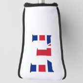 E Monogram bedekt met Union Jack Flag pcnt Golfheadcover (Draai 90)
