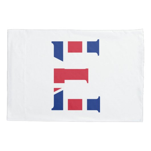 E Monogram bedekt met Union Jack Flag pcnt Kussensloop (Achterkant)