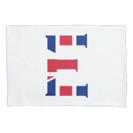 E Monogram bedekt met Union Jack Flag pcnt Kussensloop