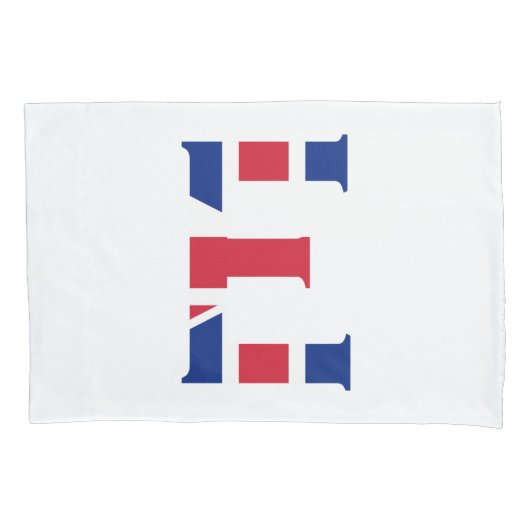 E Monogram bedekt met Union Jack Flag pcnt Kussensloop (Voorkant)
