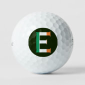 E Monogram bedekt op Ierse vlag tpv1 gbcnt Golfballen (Voorkant)