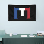 E Monogram bedekt op NLD-vlag op bk-bubrcnt Spandoek (Beurs)