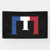 E Monogram bedekt op NLD-vlag op bk-bubrcnt Spandoek (Horizontaal)