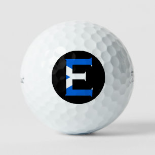 E Monogram bedekt op Schotse vlag tpv1 gbcnt Golfballen