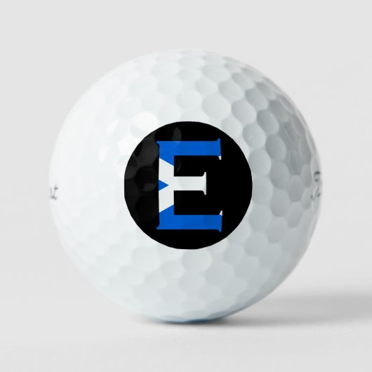 E Monogram bedekt op Schotse vlag tpv1 gbcnt Golfballen (Voorkant)
