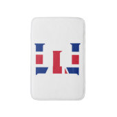 E Monogram bedekt op Union Jack Flag bmcnt Badmat (Voorkant Verticaal)