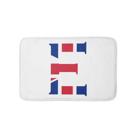 E Monogram bedekt op Union Jack Flag bmcnt Badmat (Voorkant)