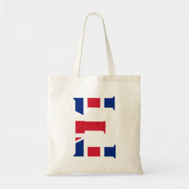 E Monogram bedekt op Union Jack Flag btcnt Tote Bag