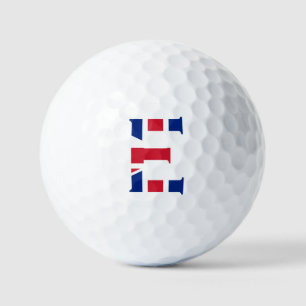 E Monogram bedekt op Union Jack Flag van gbcnt Golfballen