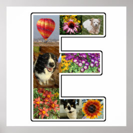 E Monogram Creëer Uw Eigen 8 Aangepaste fotocollag Poster