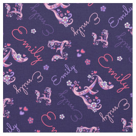 E monogram en gepersonaliseerde naam Emily stof