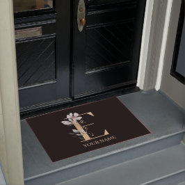 E Monogram Floral Aangepast Deurmat