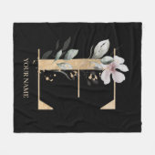 E Monogram Floral Aangepast Fleece Deken (Voorkant (Horizontaal))