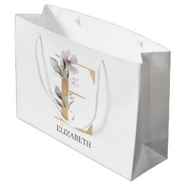 E Monogram Floral Aangepast Groot Cadeauzakje