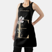 E Monogram Floral Aangepast Schort (Insitu)