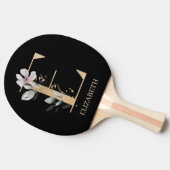 E Monogram Floral Aangepast Tafeltennisbatje (Zijkant)