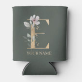 E Monogram Floral Aangepaste Koelbox Blikjeskoeler (Voorkant)