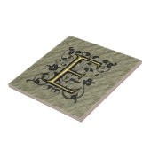 E -  monogram in reliëfdruk tegeltje (Zijkant)