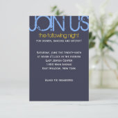 E Monogram Initiaal Bar bat Mitzvah Party Kaart (Staand voorkant)