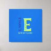 E Monogram Initiaal Bar Bat Mitzvah Sign-In Board Canvas Afdruk (Voorkant)