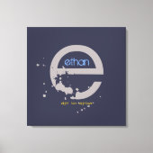 E Monogram Initiaal Bar Bat Mitzvah Sign-In Board Canvas Afdruk (Voorkant)